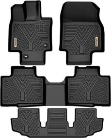 img 4 attached to 🚗 YITAMOTOR Custom Fit 3 Row Floor Mats for 2020-2023 Toyota Highlander (Non-Hybrid) - Enhanced Protection and Center Console Compatibility