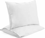 white poly-cotton sateen pillowcases - queen size, 300 thread count envelope design, smooth and wrinkle-resistant, machine washable for circleshome (20x30) logo