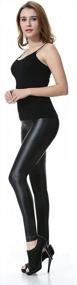 img 3 attached to Сексуальные черные леггинсы из искусственной кожи Everbellus для женщин, модные брюки