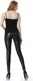 img 1 attached to Сексуальные черные леггинсы из искусственной кожи Everbellus для женщин, модные брюки
