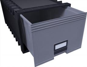 img 2 attached to Organize Your Files With Storex STX61106U01C Archive Storage Box In Black And Gray - 1 Per Each