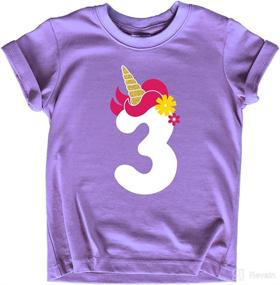 img 4 attached to 🦄 Unicorn Themed 3rd Birthday Girl Outfit - Stylish 3 Year Old Toddler Third Birthday Shirt 3T