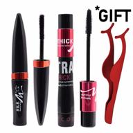 get fuller lashes with our 2-pack mascara and fiber eyelash set - spiral silicone brush, durable and waterproof - perfect gift with eyelash curler logo