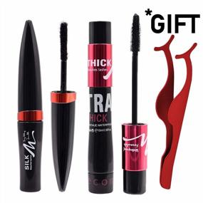 img 4 attached to Get Fuller Lashes With Our 2-Pack Mascara And Fiber Eyelash Set - Spiral Silicone Brush, Durable And Waterproof - Perfect Gift With Eyelash Curler