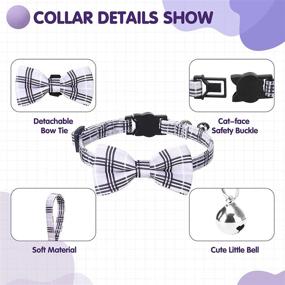 img 1 attached to 🐱 FATCOOLGOO Cat Leash and Harness Set - Adjustable Escape Proof Kitten Harness, Breakaway Cat Collar with Bell and Removable Bow Tie - Ideal for Outdoor Walking, Kitty Harness for Cats, Kittens, and Rabbits