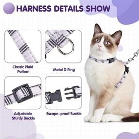 img 2 attached to 🐱 FATCOOLGOO Cat Leash and Harness Set - Adjustable Escape Proof Kitten Harness, Breakaway Cat Collar with Bell and Removable Bow Tie - Ideal for Outdoor Walking, Kitty Harness for Cats, Kittens, and Rabbits