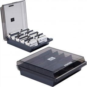 img 4 attached to Large Capacity Grey Business Card Holder With 1000 Card Organizing Capacity And A-Z Dividers For Optimal Name Card Organization - DERCLIVE Business Card Organizer