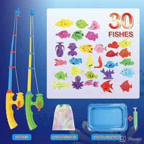 img 3 attached to 🎣 Carevon Magnetic Fishing Toys for Kids 4-8, Fishing Game Pool Toys for Kiddie Pool 3-4 Years, Magnetic Fishing for Bathtub Fun or Water Table