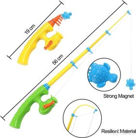 img 2 attached to 🎣 Carevon Magnetic Fishing Toys for Kids 4-8, Fishing Game Pool Toys for Kiddie Pool 3-4 Years, Magnetic Fishing for Bathtub Fun or Water Table