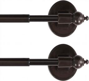 img 4 attached to Magnetic Curtain Rods For Petite Windows - Adjustable And Tool-Free Installation, Pack Of 2 (16"-28", Cocoa) By H.VERSAILTEX