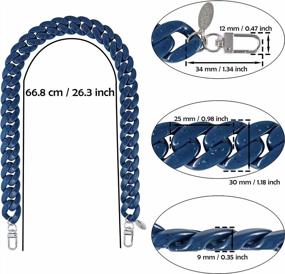 img 1 attached to BOCAR Женщины Коренастый Акриловый Кошелек Ремешок Сумка Цепь Ручка Сменная Сумка Кошелек Изготовление Аксессуаров Украшения (BL-001-Темно-Синий)