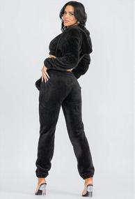 img 1 attached to A2Y Women'S Sexy Sherpa Furry 2 Pieces Sets Crop Zipper Jacket And Long Pants
