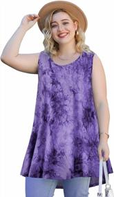 img 4 attached to JollieLovin Womens Sleeveless Comfy Plus Size Tunic Tank Top With Flare Hem