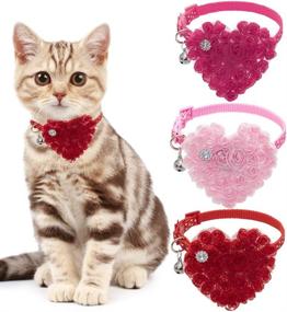 img 4 attached to Collar Valentines Adjustable Heart Kitten