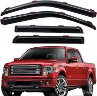 🚗 in-window-channel vent visor shade rain guard, dark smoke shatterproof, 4 pcs set for 2009-2014 ford f-150 supercrew & 2010-2014 f-150 svt raptor supercrew - lightronic wv194155 логотип