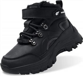 img 4 attached to Оставайтесь в тепле и сухости с водонепроницаемыми зимними ботинками Quseek Kids — доступны в черном цвете, размеры Little Kid/Big Kid 10–5,5