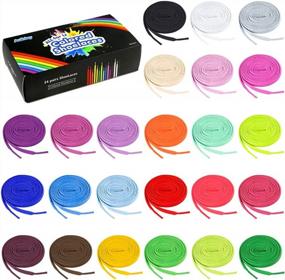 img 4 attached to Set Of 24 Brightly Colored Shoelaces: 31", 40", 47", And 54" - Perfect For Sneakers, Skate Shoes, Sport Shoes, And Boots