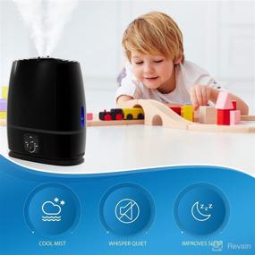 img 1 attached to 🌬️ 6L Bedroom Ultrasonic Cool Mist Humidifier – Lasting 50 Hours, Essential Oil Diffuser Tray – Quiet, Filterless Large Room Humidifiers – Small Air Vaporizer for Baby, Kids & Nursery