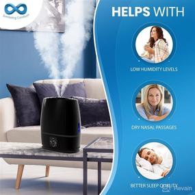 img 2 attached to 🌬️ 6L Bedroom Ultrasonic Cool Mist Humidifier – Lasting 50 Hours, Essential Oil Diffuser Tray – Quiet, Filterless Large Room Humidifiers – Small Air Vaporizer for Baby, Kids & Nursery