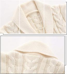 img 3 attached to Очаровательный вязаный свитер Feidoog для стильных мальчиков: V-образный вырез, вязаные пуговицы и узорчатый пуловер