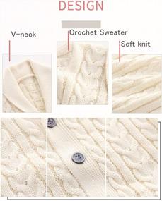 img 1 attached to Очаровательный вязаный свитер Feidoog для стильных мальчиков: V-образный вырез, вязаные пуговицы и узорчатый пуловер