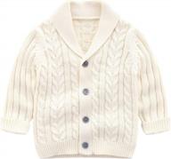 очаровательный вязаный свитер feidoog для стильных мальчиков: v-образный вырез, вязаные пуговицы и узорчатый пуловер логотип