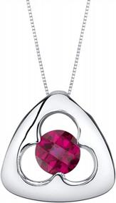 img 4 attached to 925 Sterling Silver Trinity Knot Pendant Necklace For Women With Gemstones, 6Mm Round Shape & 18 Inch Italian Chain
