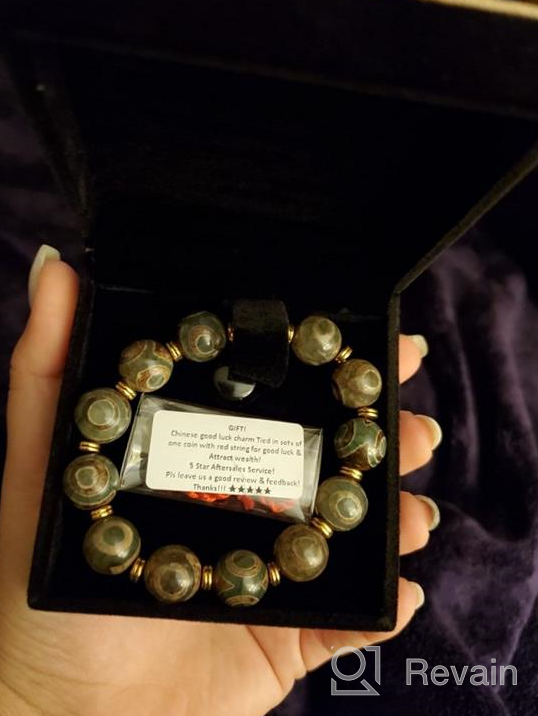 img 1 attached to 🧿 Powerful ZenBless Round Grey Tibetan Dzi Beads Bracelet - Unlock Good Luck and Attract Positive Energy review by Jack Harrell