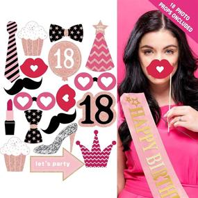 img 2 attached to 🌹 Rose Gold 18th Birthday Decorations for Girls - 76-Piece Party Set with Banner, Balloons, Backdrops, and More!