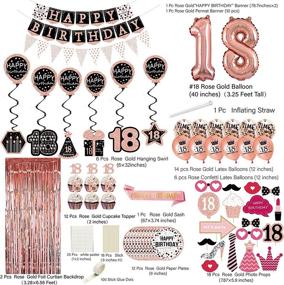 img 3 attached to 🌹 Rose Gold 18th Birthday Decorations for Girls - 76-Piece Party Set with Banner, Balloons, Backdrops, and More!