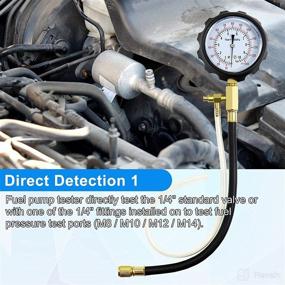 img 2 attached to 🔧 JoyFans TU-114 Fuel Pressure Test Kit: Complete Automotive Tool for Accurate Fuel Injector Pump Pressure Testing, with Schrader Test Port Adapter for Cars and Motorcycles - Blue Case