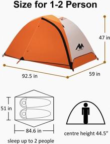 img 2 attached to Водонепроницаемая туристическая палатка AYAMAYA для 2 человек со съемным дождевиком - идеально подходит для кемпинга и пеших прогулок