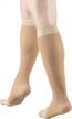 stay comfortable and stylish with truform sheer compression stockings - 15-20 mmhg, women's knee high length, open toe, 20 denier, light beige, medium logo