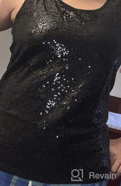 img 1 attached to Sparkle And Shine: Must-Have SATINIOR Women'S Sleeveless Sequin Tank Tops review by Bryan Aleman