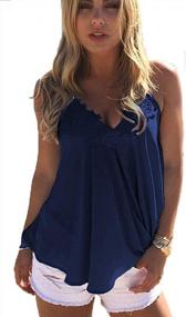img 3 attached to Summer Sleeveless Chiffon Blouse For Women - Flowy Tank Top With V Neck, Loose Fit, And Casual Camisole Style By Sherosa