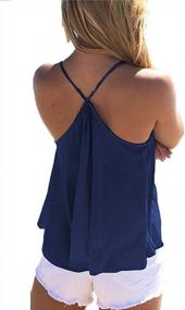 img 2 attached to Summer Sleeveless Chiffon Blouse For Women - Flowy Tank Top With V Neck, Loose Fit, And Casual Camisole Style By Sherosa