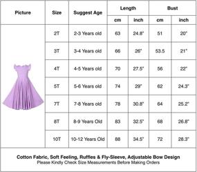 img 2 attached to 👗 Adorable Ruffles Sleeve Twirly Skater Purple Girls' Clothing: Dresses for Style and Fun!