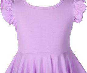 img 1 attached to 👗 Adorable Ruffles Sleeve Twirly Skater Purple Girls' Clothing: Dresses for Style and Fun!