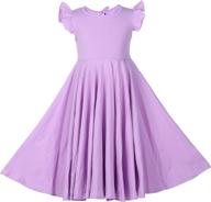 👗 adorable ruffles sleeve twirly skater purple girls' clothing: dresses for style and fun! logo