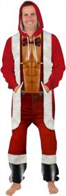 img 4 attached to Рождественские костюмы Комбинезон: унисекс пижама-комбинезон из полиэстера с 3D-принтом и капюшоном от PIZOFF