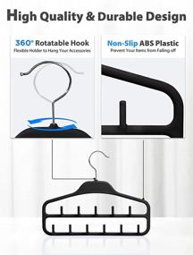 img 1 attached to 360-Degree Rotatable Belt Hanger With 11 Hooks – Non-Slip Closet Organizer For Belts, Bow Ties, Scarves, Jewelry, Bags, Hats – Smartake (Black)