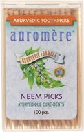 🌿 auromere natural ayurvedic neem toothpicks: the perfect oral care solution logo