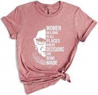 empowerment in style: rbg graphic tee for women, feminist blouses with a message of girl power and equality logo