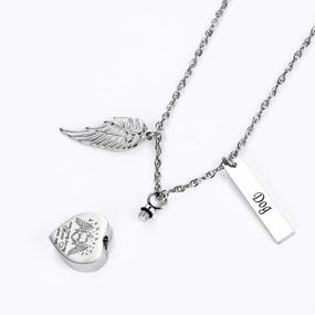 img 1 attached to Urn Necklaces For Ashes Memorial Cremation Jewelry For Ashes, Heart Urn Pendant Waterproof Keepsake Locket Urn Jewelry With Your Wings Were Ready But My Heart Was Not Words Carved & Funnel Kit & Bag