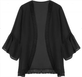 img 1 attached to Women'S Summer Chiffon Floral Kimono Cardigan Cover Up Loose Casual Top Blouse