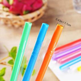 img 3 attached to Pack Of 200 Individually Wrapped Large Smoothie Straws – Colorful Jumbo Plastic Drinking Straws For Milkshakes, Smoothies, And More (0.43" Diameter X 8.2" Length)