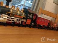 img 1 attached to Train Set - Electric Train Toy For Boys 2-4 W/ Lights & Sound, Railway Kits W/ Steam Locomotive Engine, Cargo Cars, 4 Horses & Tracks, For 4-7 review by Bryan Maignan