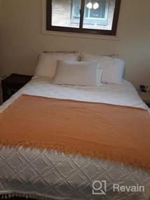 img 5 attached to Cozy Up With ZonLi'S Orange Cotton Throw Blanket: Perfect For Summer Days On The Couch Or In Bed!