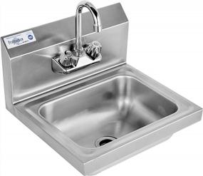 img 4 attached to Profeeshaw NSF Certified Stainless Steel Wall Mount Sink With Gooseneck Faucet And Backsplash - Perfect For Restaurants, Stores, Bars And Home Use!