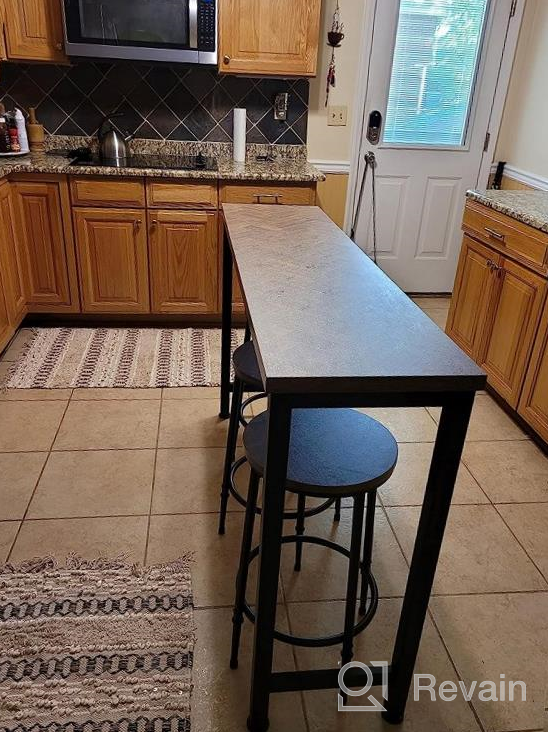 img 1 attached to Modern 3-4 Piece Bar Table Set With 3 Stools, Counter Height Dining Table Set For Kitchen, Living Room, And Apartment, White & Black Color Scheme review by Steven Guevara